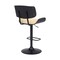 Armen Living Brooklyn Adjustable Swivel Cream Faux Leather and Black Wood Bar Stool with Black Base LCBRBABLCR - alternate 3